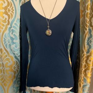 Guess Size small long sleeve top laced sleeves
